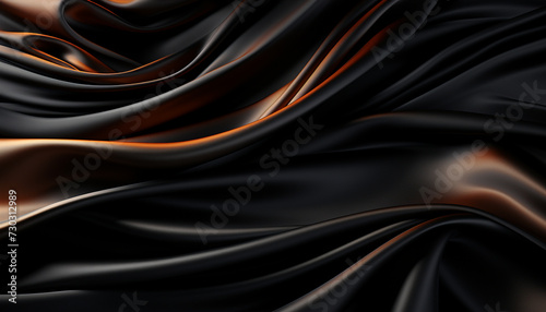 Abstract silk wave pattern flowing on smooth satin textile generated by AI