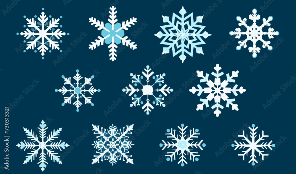 Snowflakes isolated vector style Snowflakes isolated vector style