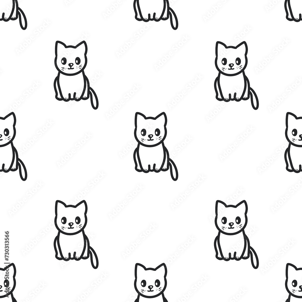 Seamless pattern with cats