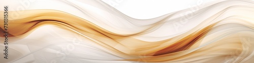 Banner of an abstract white and brown, gold textile transparent fabric as background or texture