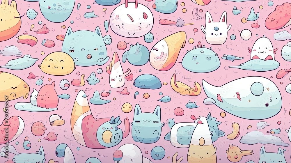 cute pastel pattern. cartoon background cute pastel pattern. cartoon background