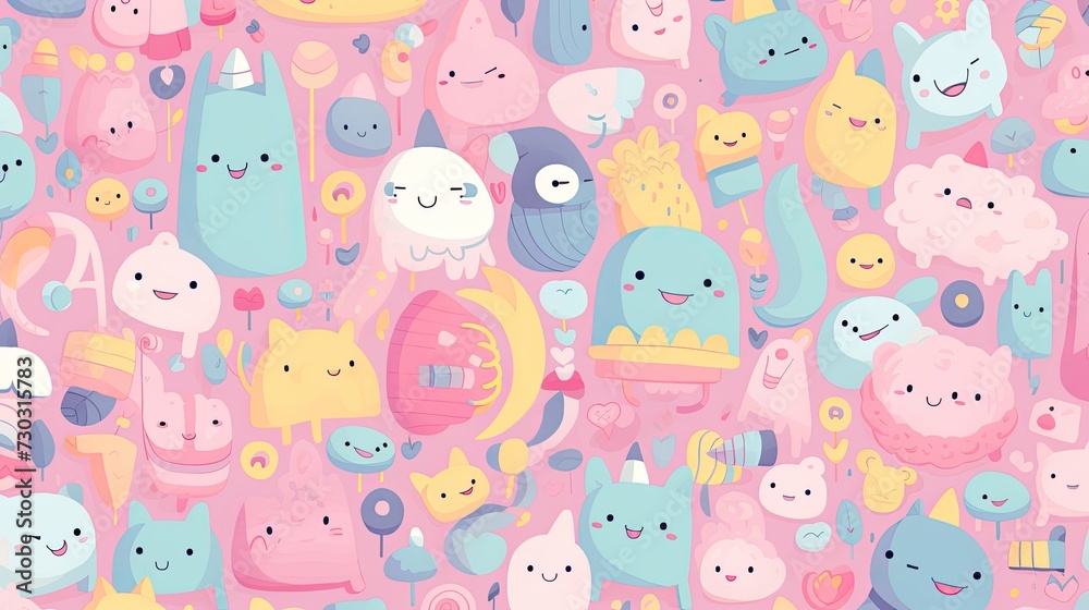 cute pastel pattern. cartoon background