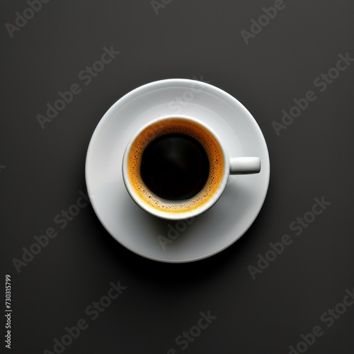 A shot of black coffee, intense and alluring, captured in a minimalistic setting