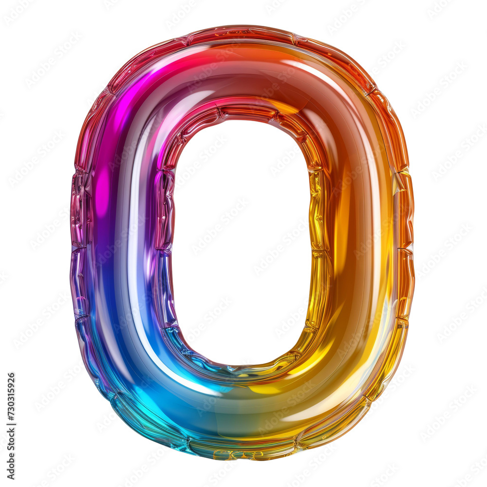 Colorful 3D Plastic Number Zero Isolated on Transparent or White Background, PNG Colorful 3D Plastic Number Zero Isolated on Transparent or White Background, PNG