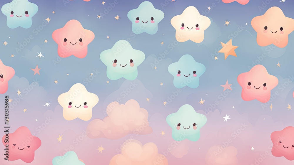 cute stars pastel pattern. cartoon star background