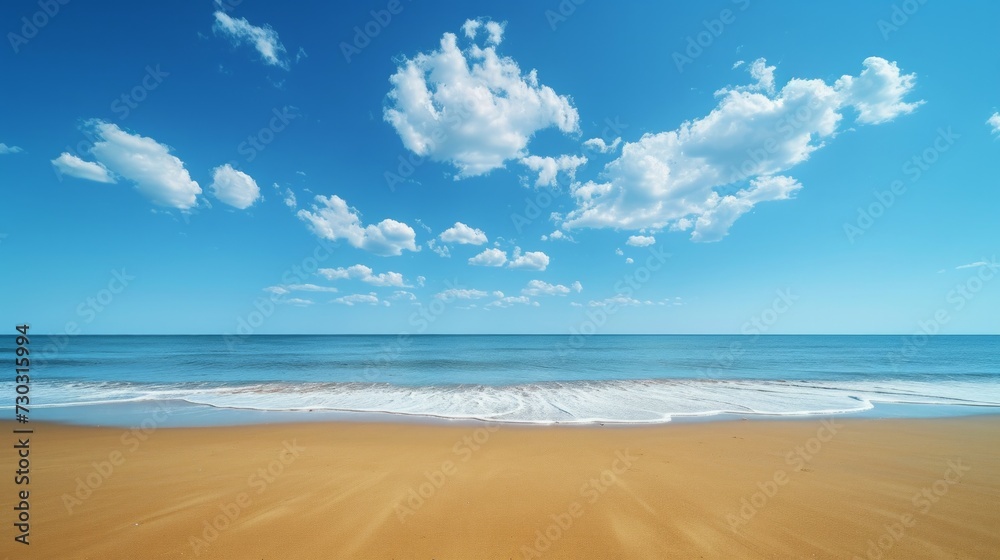 Minimalistic golden sands against a brilliant blue sky create a quintessential summer setting Minimalistic golden sands against a brilliant blue sky create a quintessential summer setting