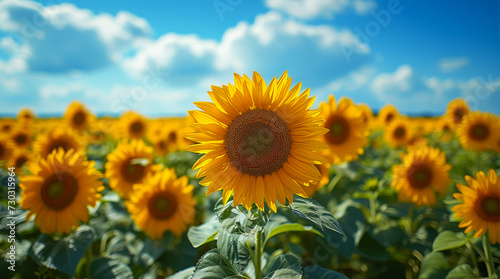 Sunflowers in bloom. An image for covers  backgrounds  wallpapers and other summer projects. 