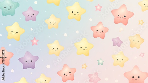 cute stars pastel pattern. cartoon star background © Ilmi