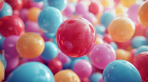 A sea of vibrant balloons creates a cheerful and playful atmosphere.