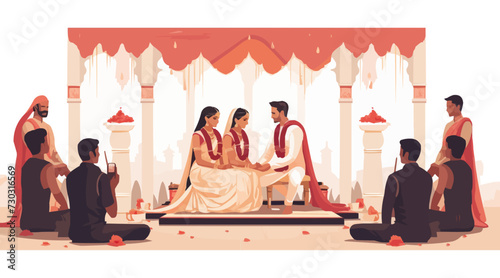 Indian wedding vector flat minimalistic isolated illustration