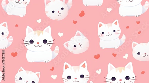 Pattern cute cat. cartoon cat background