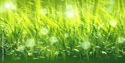 Green grass closeup in the sunlight