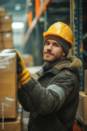 A man warehouse supervisor inventory and ensure smooth logistics operations.