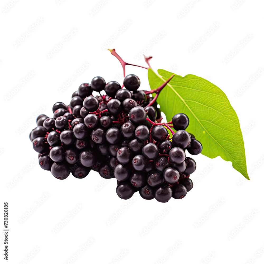 Fototapeta premium Elderberry on transparent background