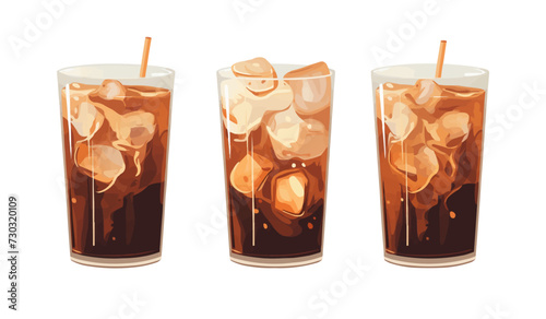 Iced coffee isolated vector style with transparent background illustration
