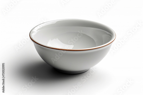 white empty ceramic dip bowl isolated on white