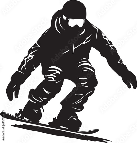 snowboarding silhouette vector illustration