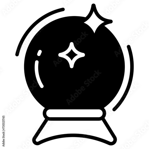 Magic Ball glyph and line vector illustration