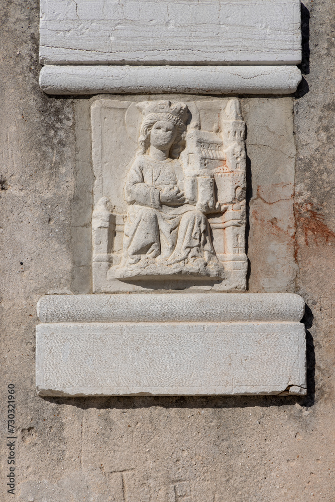 Facade of 18th century baroque Saint Euphemia Church, Rovinj, Croatia, Istria