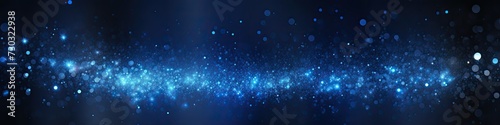 Blue glow particles an abstract bokeh background and texture as banner