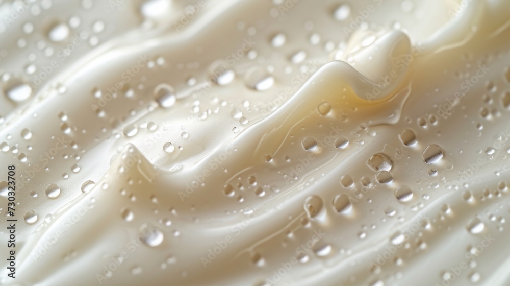 A close-up of milk droplets on a sleek, white surface, highlighting its silky texture. A close-up of milk droplets on a sleek, white surface, highlighting its silky texture.
