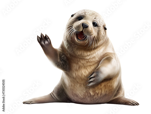Playful Seal, isolated on a transparent or white background © Aleksandr