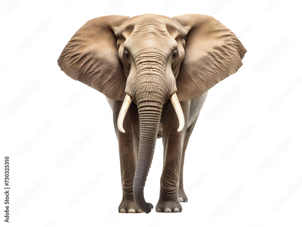 Obraz premium Regal African Elephant, isolated on a transparent or white background