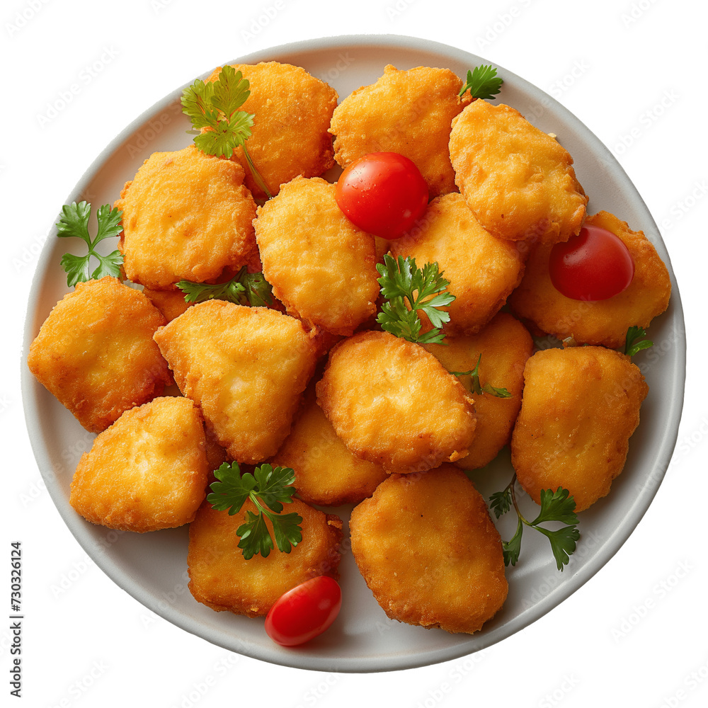 Knusprige Chicken Nuggets auf einem Teller Knusprige Chicken Nuggets auf einem Teller