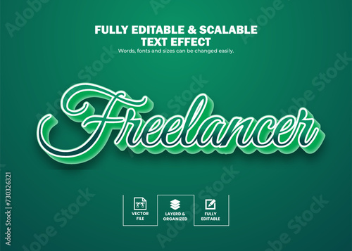 Fully editable & scalable text effect with various color or gradient