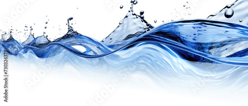 A Blue Wave of Water on a White Background