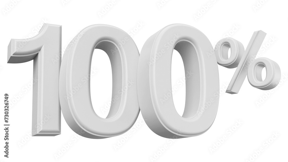 100 percent discount number silver 3d render 100 percent discount number silver 3d render