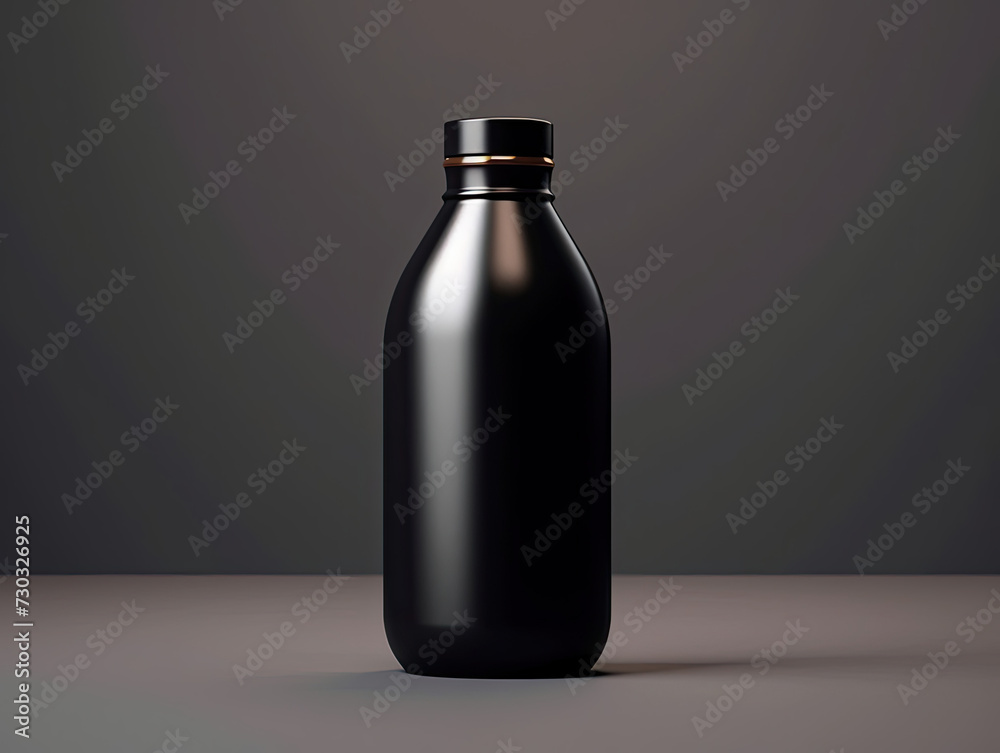 Black Bottle on Table