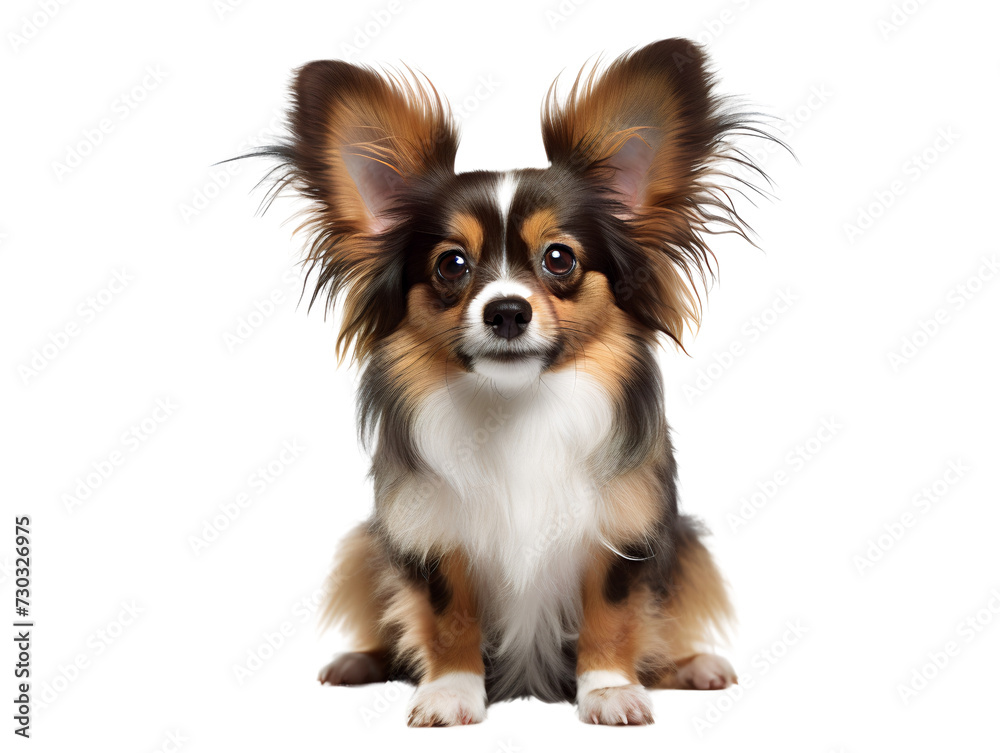Small Papillon, isolated on a transparent or white background Small Papillon, isolated on a transparent or white background