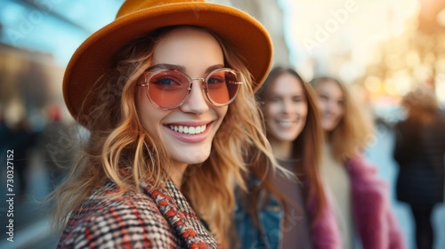 Stunning city fashionistas, capturing the essence of the urban landscape with...