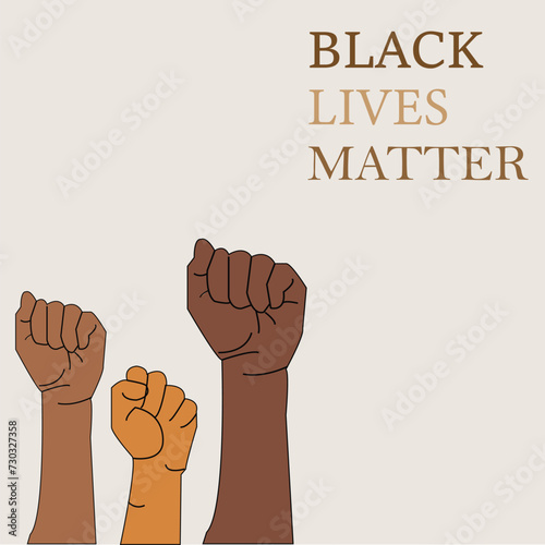 Black Lives Matter concept. Template for background, banner, poster with text inscription. Vector illustration. Eps file 154.