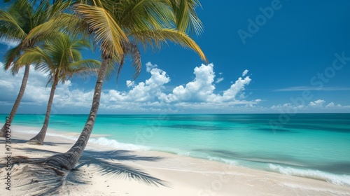 Palms sway in the breeze as turquoise waters invite beachgoers to unwind