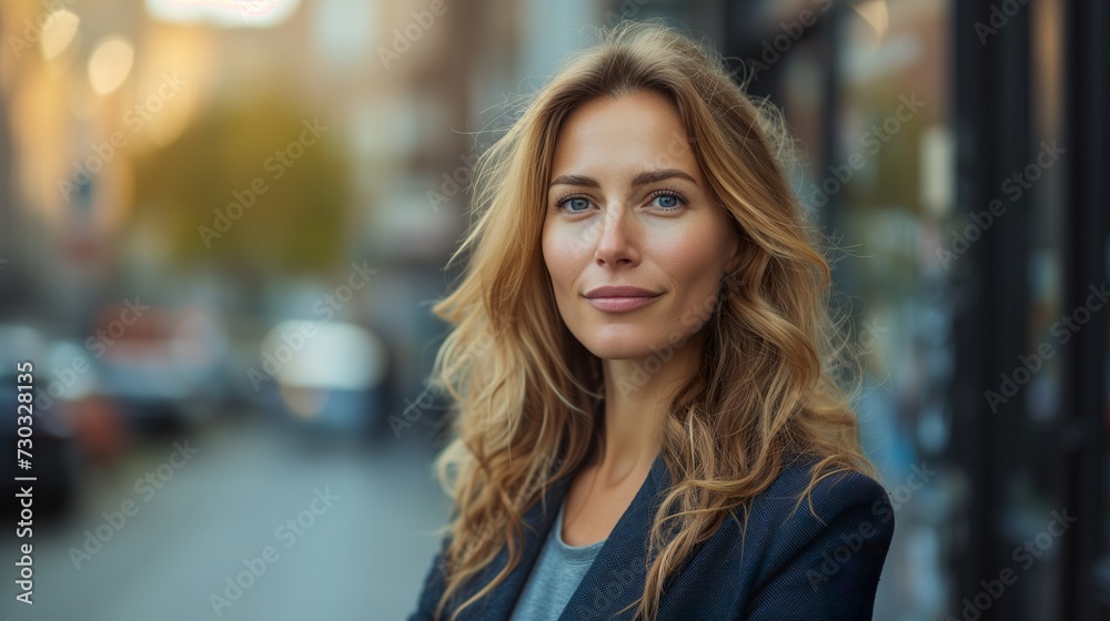 Confident Businesswoman on City Street Confident Businesswoman on City Street