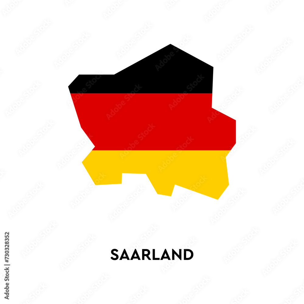 Saarland outline. Germany city. Silhouette map. Saarland outline. Germany city. Silhouette map.