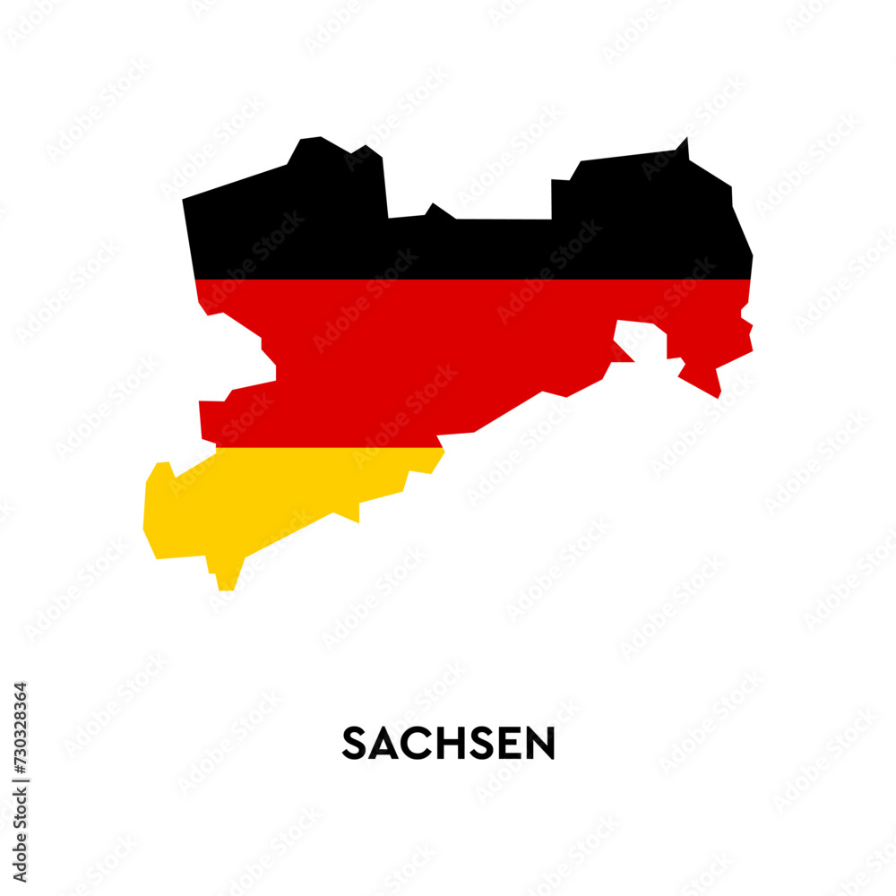 Obraz premium Sachsen outline. Germany city. Silhouette map.