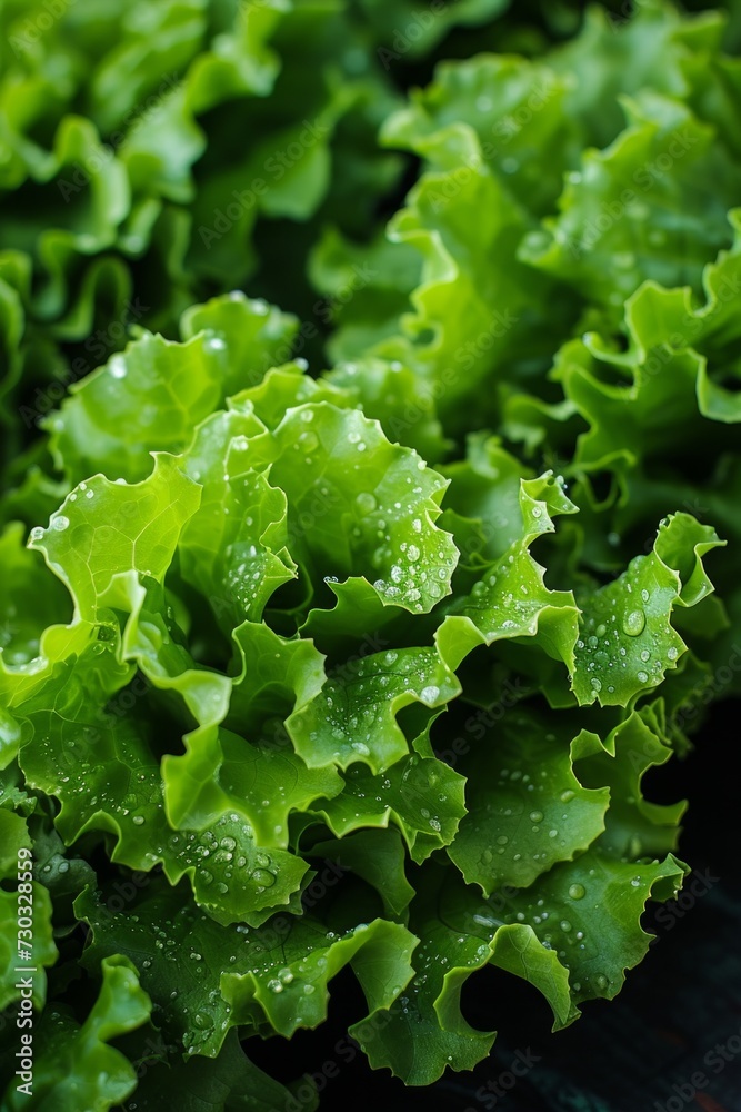 Lush, green lettuce leaves forming a crisp and healthy salad Lush, green lettuce leaves forming a crisp and healthy salad
