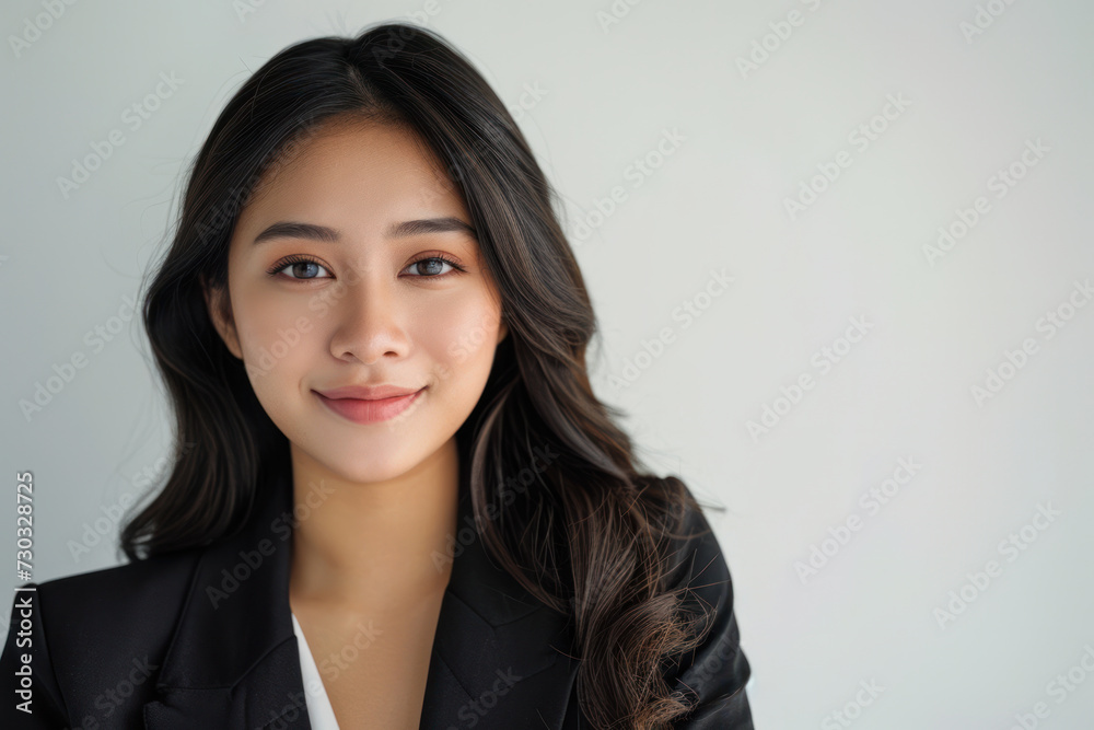 Confident businesswoman with smile in modern office setting. Professional portrait. Confident businesswoman with smile in modern office setting. Professional portrait.