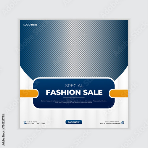 
Vector creative modern fashion sale social media post and web banner template and social media facebook post