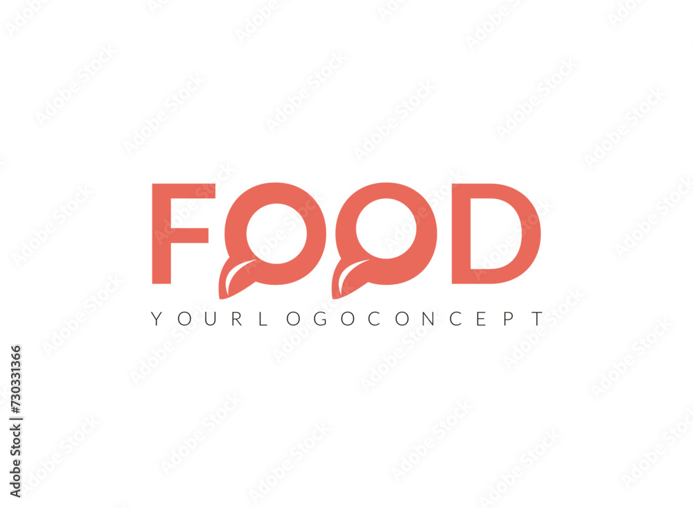 Initial Letter Food Logo, food logo with creative O spoon or fork vector illustration.