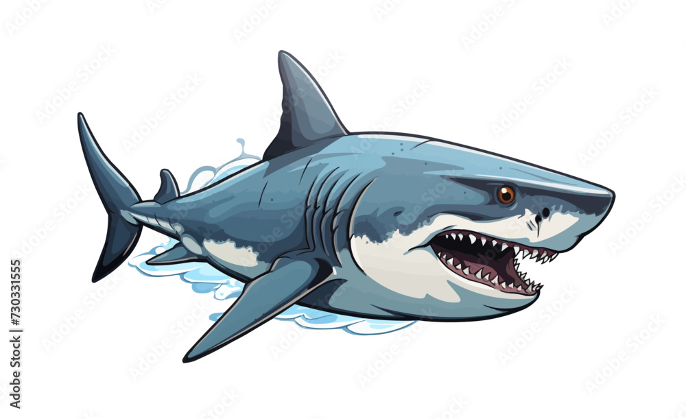 Obraz premium shark isolated vector style on isolated background illustration