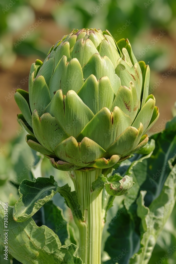 The symmetry of artichoke plants, with their spiky, architectural leaves The symmetry of artichoke plants, with their spiky, architectural leaves