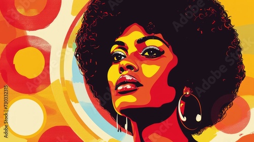 Portrait of an African or African American woman in retro style