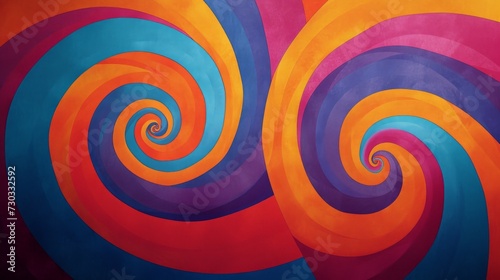 Swirling patterns of vivid colors transform the background into a whimsical w...