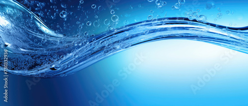 Blue Background With Water and Bubbles