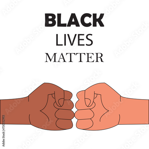 Black Lives Matter - Anti-racism motivation typography poster. Vector illustration. Eps file 155.