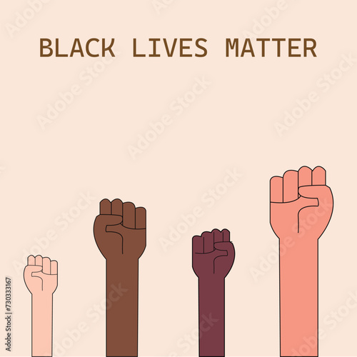 Black Lives Matter concept. Template for background, banner, poster with text inscription. Vector illustration. Eps file 156.